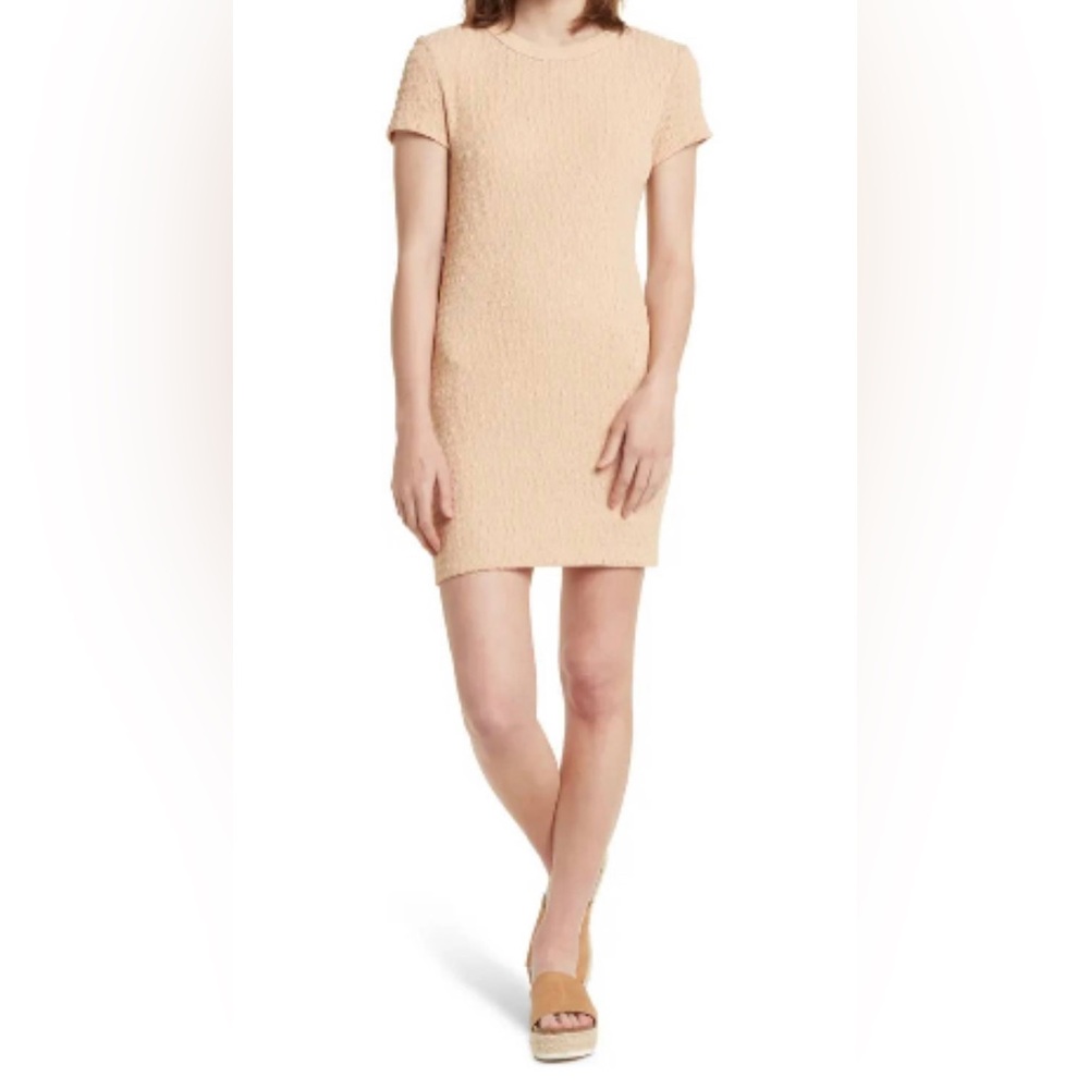 Elodie Textured Short Sleeve Dress in Sand size large NWT